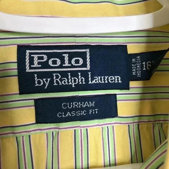 Polo By Ralph Lauren Dress Shirt Yellow Sz Large - Picture 6 of 16